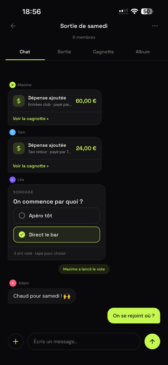 Chat + sondage